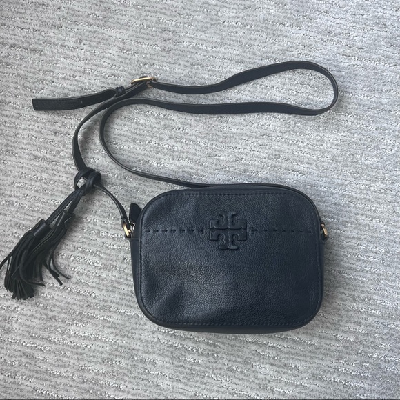 Tory Burch Thea Camera Crossbody Black Bag - Picture 7 of 12